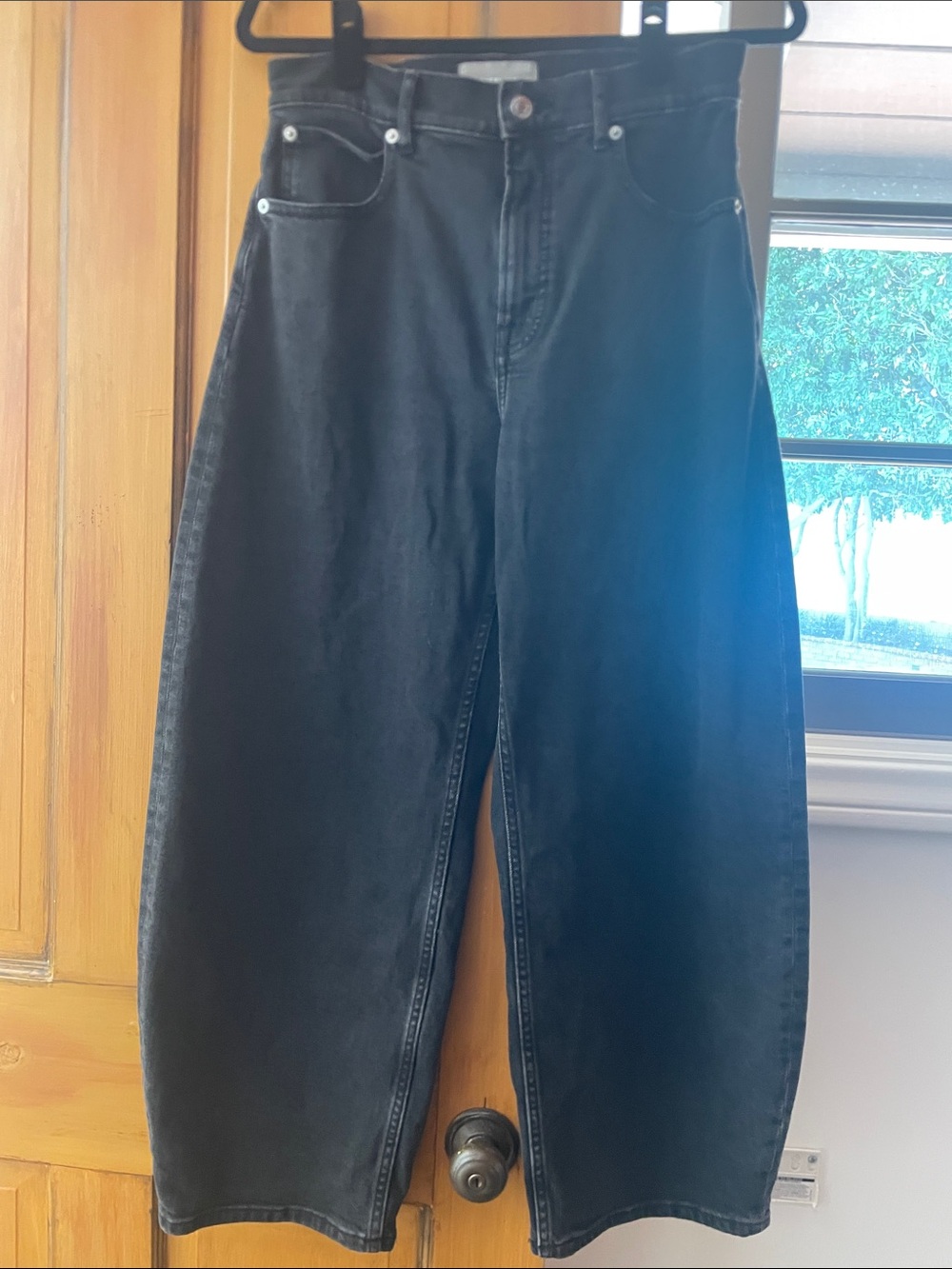 Everlane barrel grey High-Rise Wide Leg Jeans